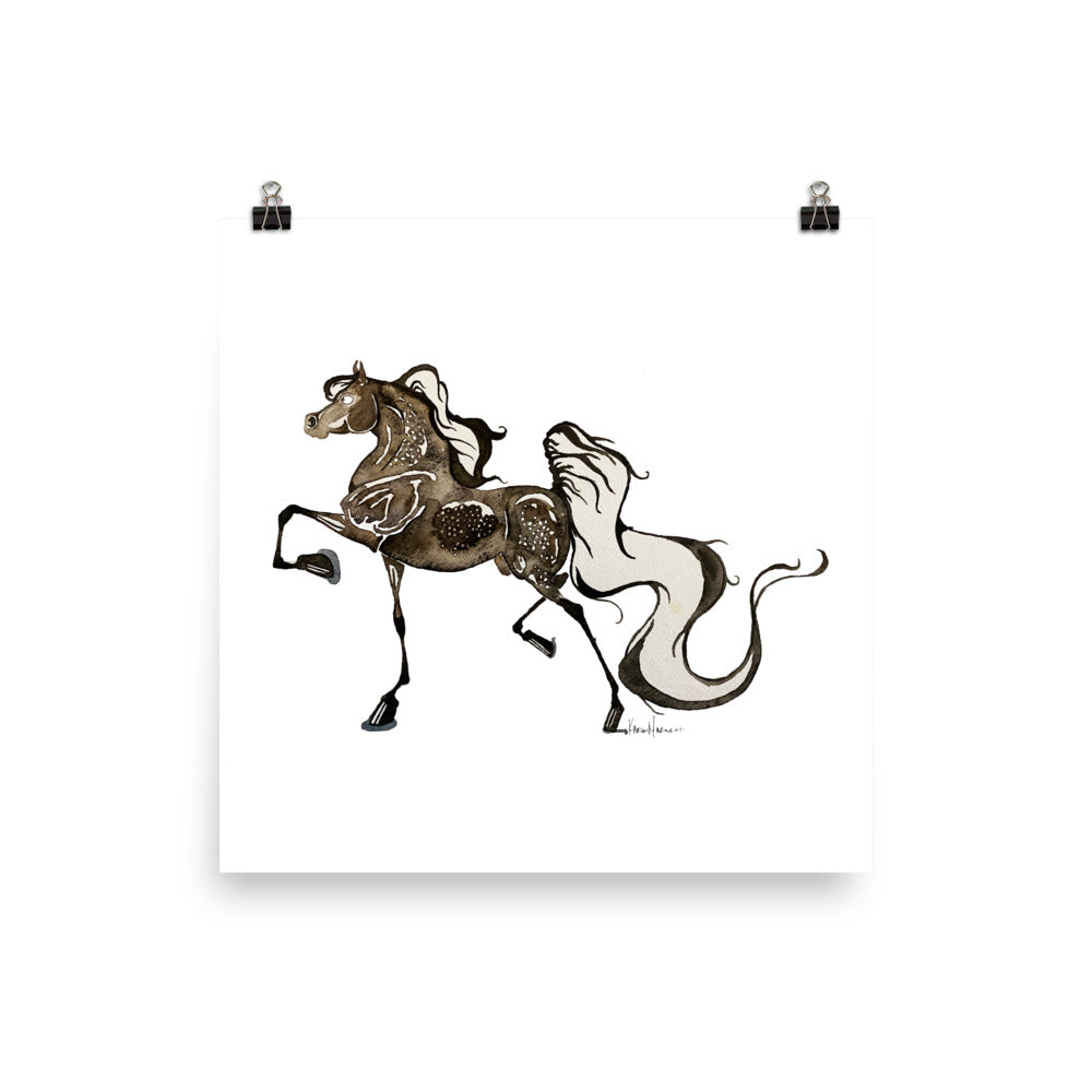 Dapple Bay Park Horse Art Print