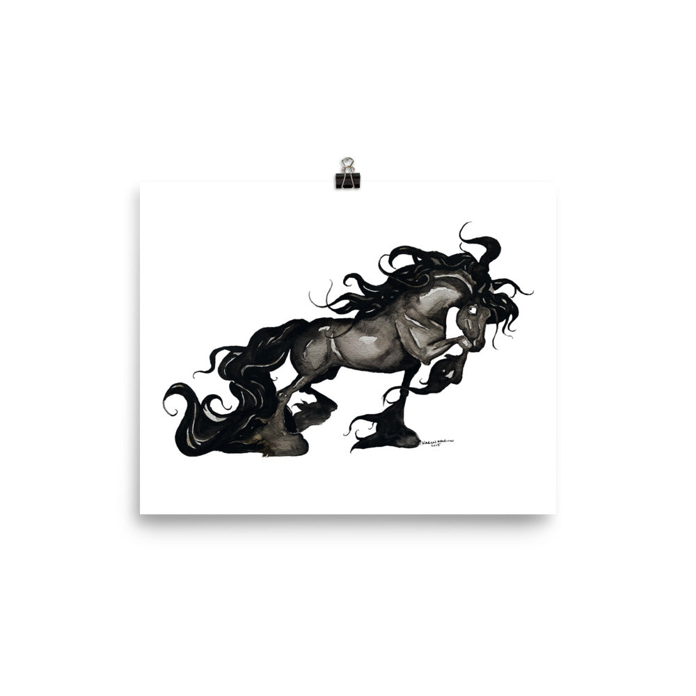 Prancing Friesian Print