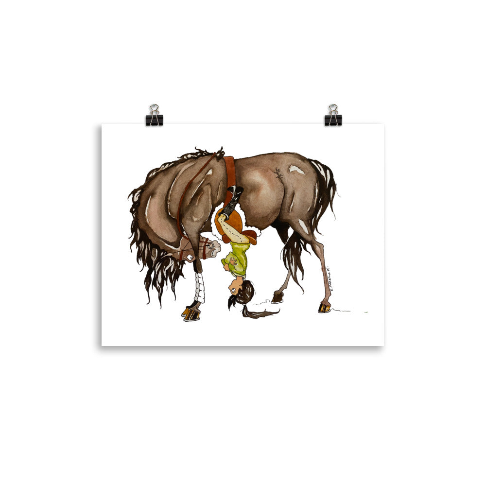 Upside Down Cheeky Equestrian Art Print