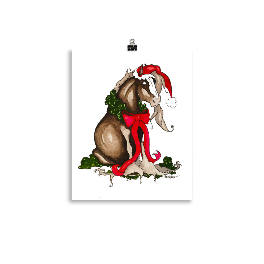 Santa Horse Christmas Art Print