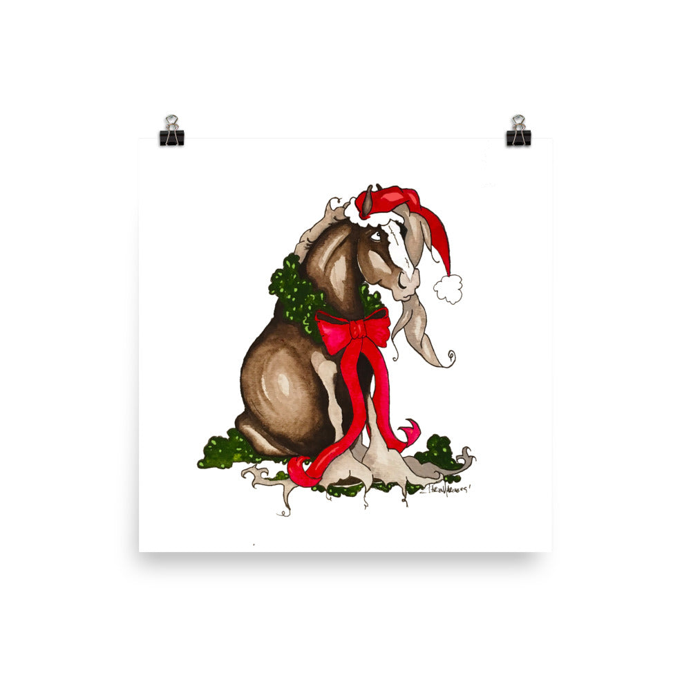 Santa Horse Christmas Art Print