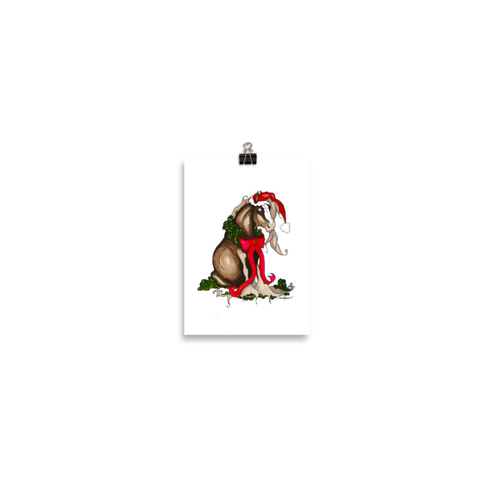 Santa Horse Christmas Art Print