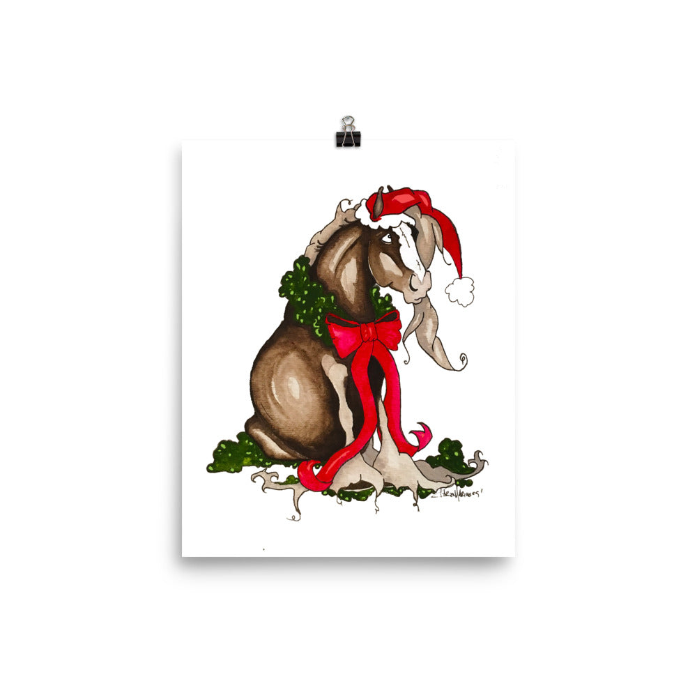 Santa Horse Christmas Art Print